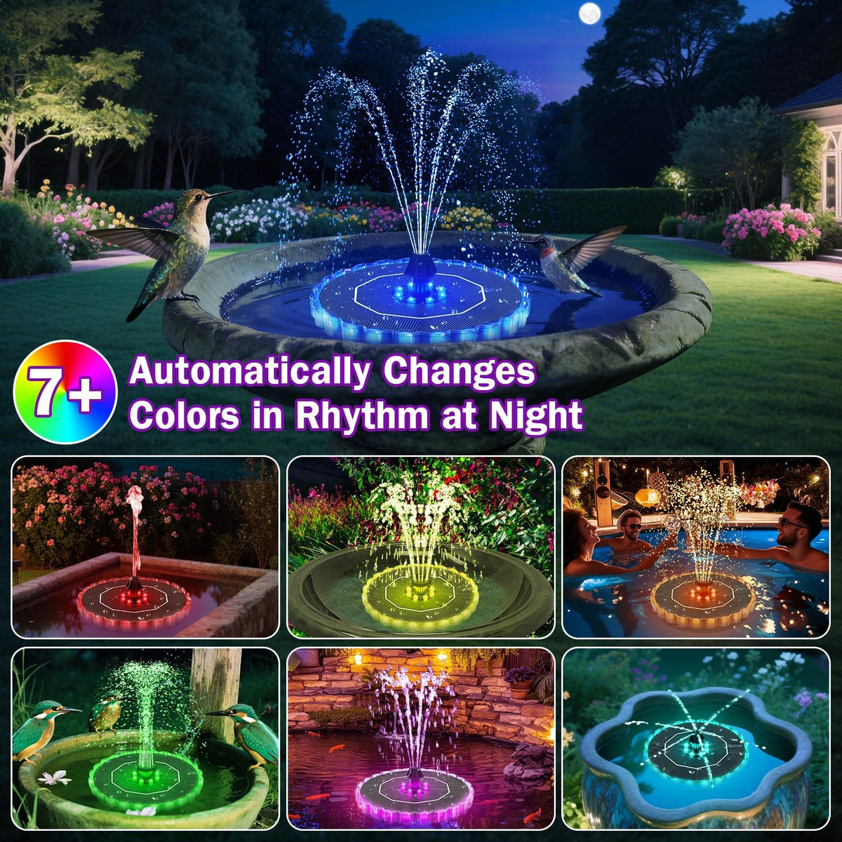 3.5W Solar Fountain for Bird Bath