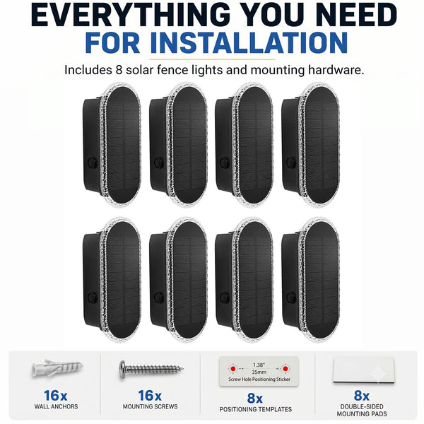 SolarGlow 8 Pack Fence Lights