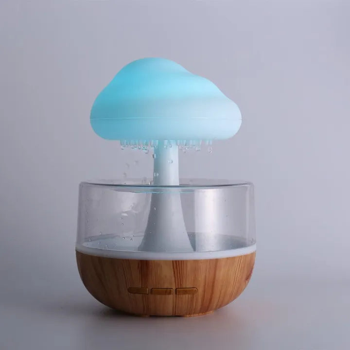 Rain Cloud Air Humidifier Mushroom Waterfall Lamp Water Drip Cloud Diffuser Cute Humidifier Night Light Aromatherapy Essential Oil Diffuser 7 Changing Colors Lights Raindrop