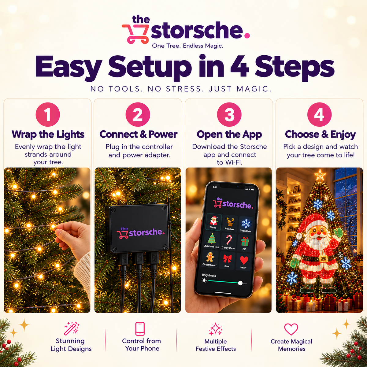 Smart Christmas Tree LED Lights
