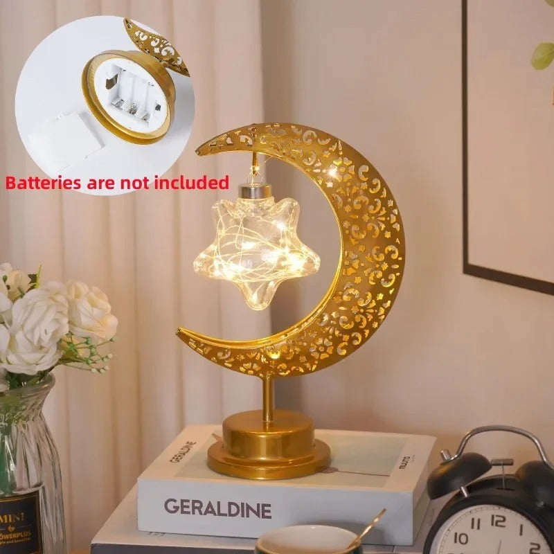 2026 Ramadan Decoration LED Star Moon Candle Lamp Eid Mubarak Night Light for Islamic Muslim Party Ornaments Eid Al-Fitr Gifts