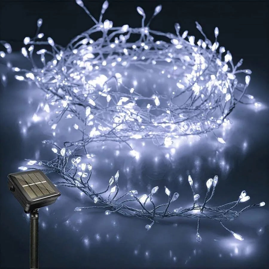 LED Solar Firecracker String Lights Garden Garland Fairy Light Outdoor Waterproof Holiday Decor Lamp for Wedding Party Christmas