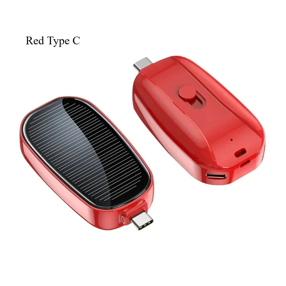 Emergency Solar Portable Power Bank Keychain Portable Charger Small Outdoor Camping External Battery For iPhone Xiaomi Samsung