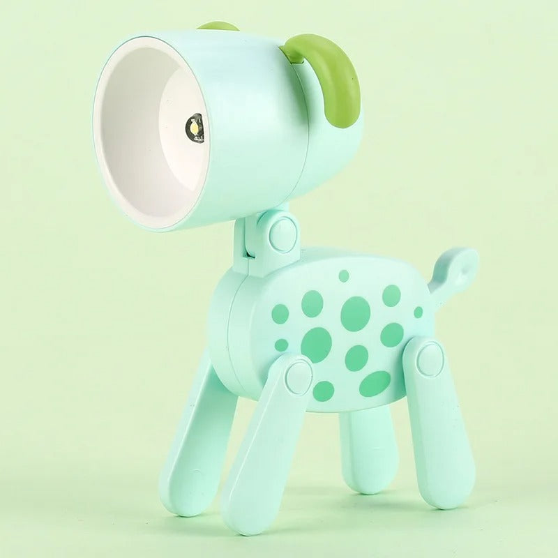 Mini Led Night Lights Folding Desk Lamp Cartoon Cute Pet Dog Deer Shape Nightlights Adjustable Kids Bedroom Bedside Decor Gift