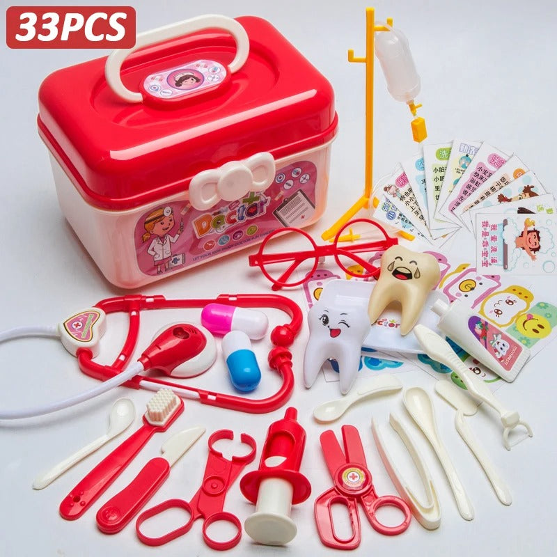 Doctor Set For Kids Pretend Play Girls Role-playing Games Hospital Accessorie Medical Kit Nurse Tools Bag Toys For Children Gift