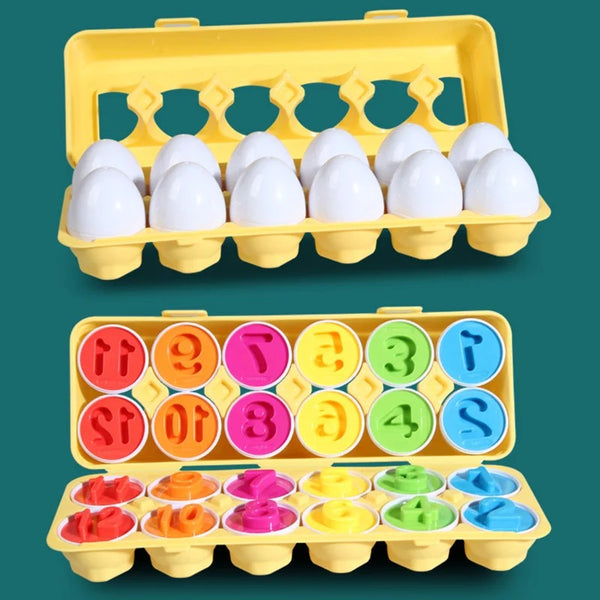 12 Matching Eggs Montessori Sensory Baby Toys Easter Eggs Chicken Colors Shapes Sorter Learning Educational Toy For Kids Gifts