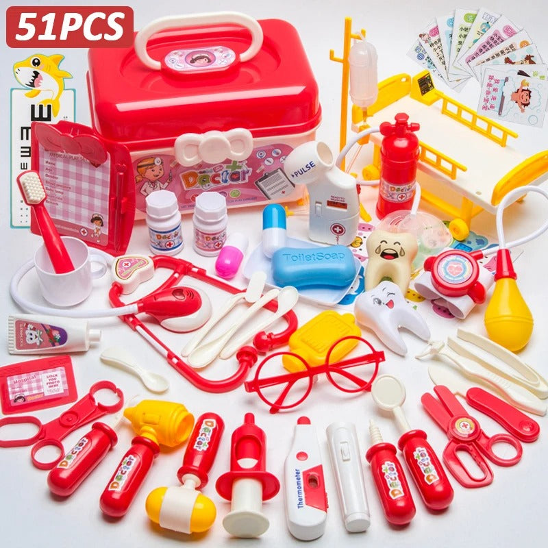 Doctor Set For Kids Pretend Play Girls Role-playing Games Hospital Accessorie Medical Kit Nurse Tools Bag Toys For Children Gift