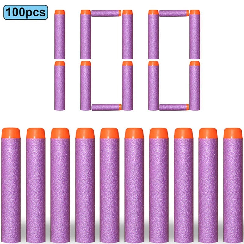 100/50pcs 7.2cm Refill Darts Bullets for Nerf N-Strike Elite Series Blasters Children Toy Gun Soft Bullet Foam Guns Accessories