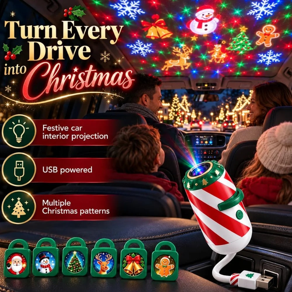 2026 Christmas Car 5D Projector Light，Christmas Car Projection Lights for Christmas Atmosphere Festival Decoration