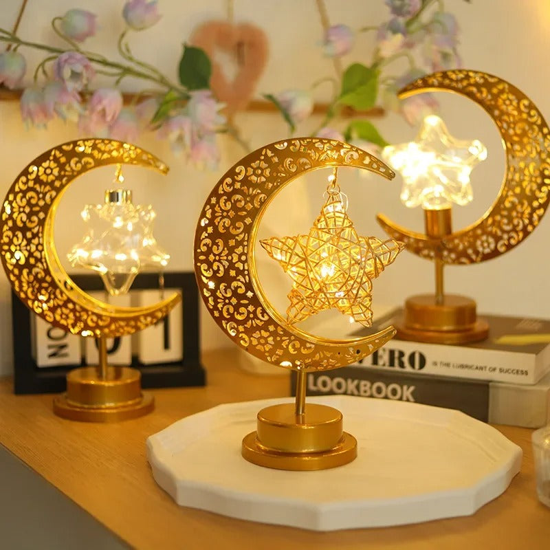 2026 Ramadan Decoration LED Star Moon Candle Lamp Eid Mubarak Night Light for Islamic Muslim Party Ornaments Eid Al-Fitr Gifts