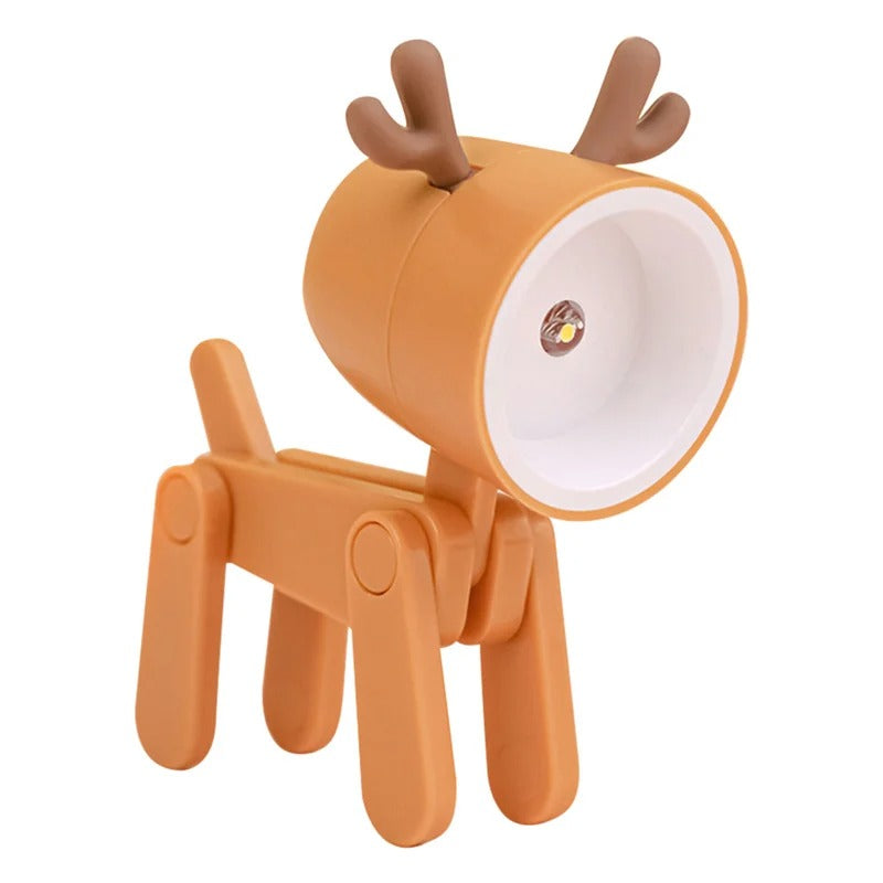 Mini Led Night Lights Folding Desk Lamp Cartoon Cute Pet Dog Deer Shape Nightlights Adjustable Kids Bedroom Bedside Decor Gift