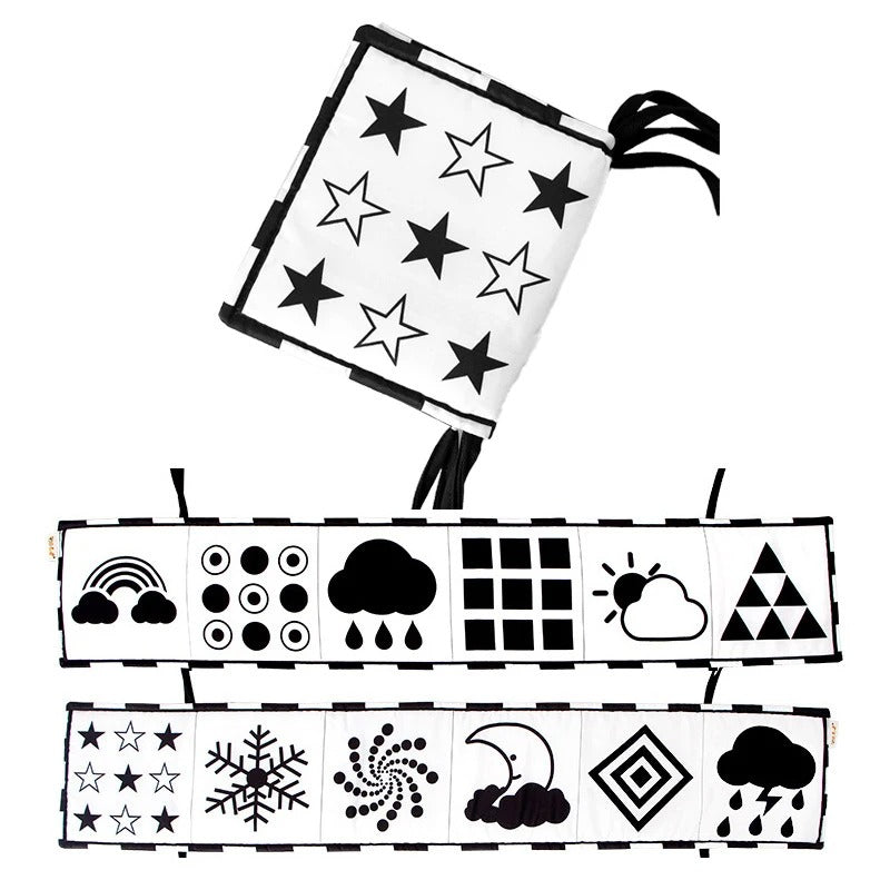 Soft Baby Books 3D Touch Feel High Contrast Cloth Book Sensory Early Learning Stroller Toys for Infant Toddler Gifts 0-12 Months