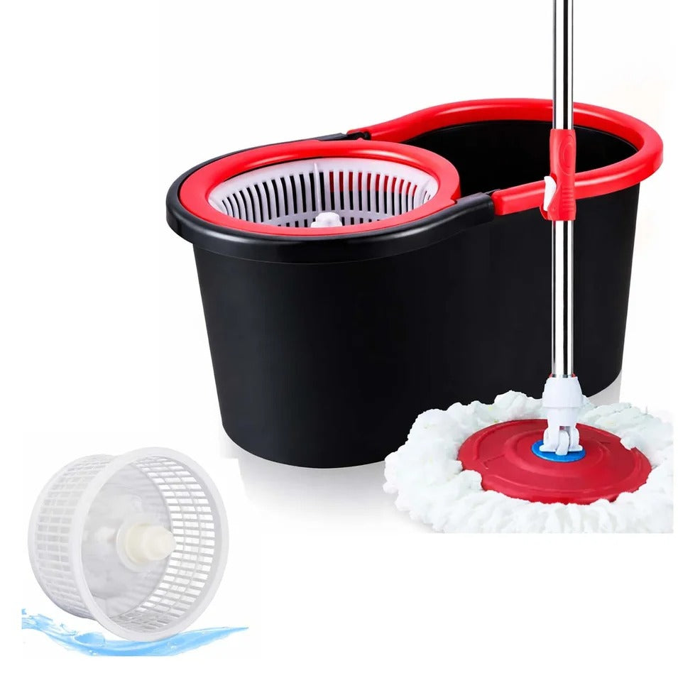 360° Spin Mop & Bucket Set with Wringer | Rotating Floor Cleaner + 2 Refill Head