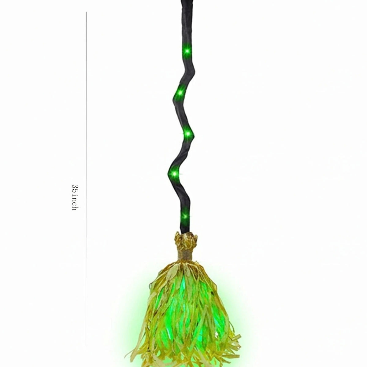 1pc Animated Witch Broom with Light and Sound Moving Broomstick Halloween Decor for Haunted House Party Indoor Display