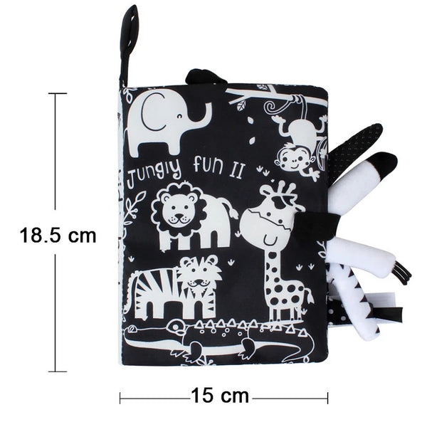 New Baby Soft Cloth Book Toys High Contrast Black and White Babies Infants Early Educational Toys for 0 12 Months Newborn Gifts