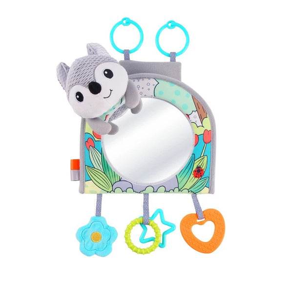 Baby Mirror Car Seat Toys Rear Teether and Crinkle Pape Fun Travel Infant Tummy Time Toys Babies Carseat Toy for Newborns Gifts