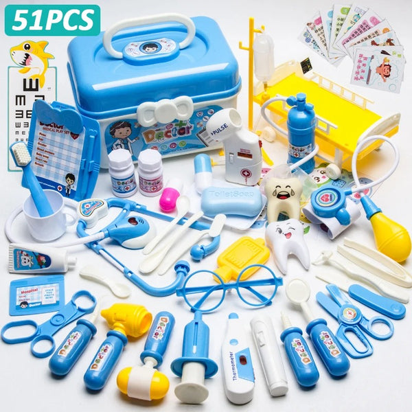 Doctor Set For Kids Pretend Play Girls Role-playing Games Hospital Accessorie Medical Kit Nurse Tools Bag Toys For Children Gift