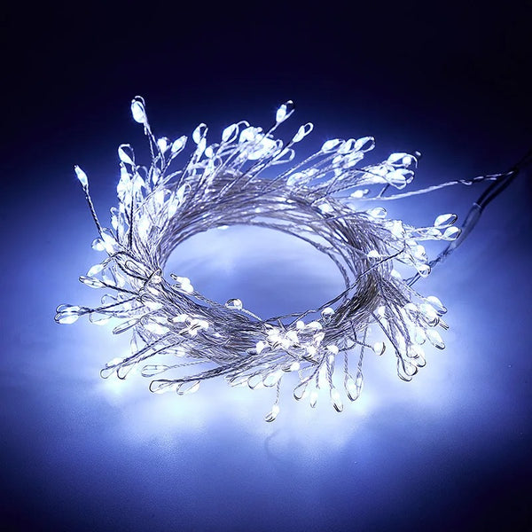 USB Power LED Firecracker String Lights Remote Control Garland Fairy Lights for Wedding Party Garden Plants Christmas Decoration