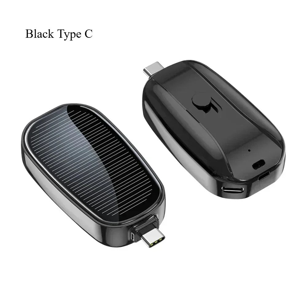 Emergency Solar Portable Power Bank Keychain Portable Charger Small Outdoor Camping External Battery For iPhone Xiaomi Samsung